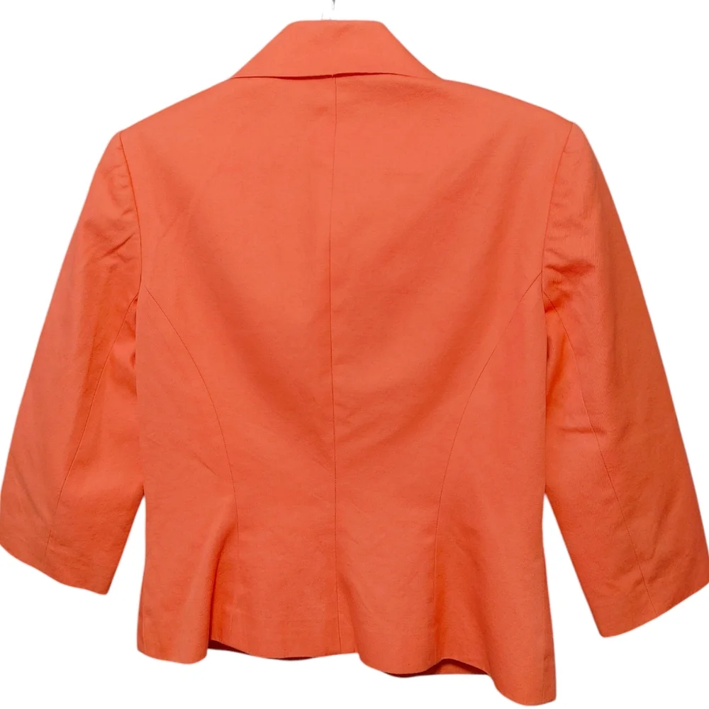 Trina Turk Orange Cotton Single Button Business Blazer Jacket Women's Size 6